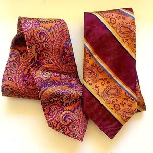 Set of 2 men's ties: Jos a Banks Reserve and Altea Milano both 100% silk